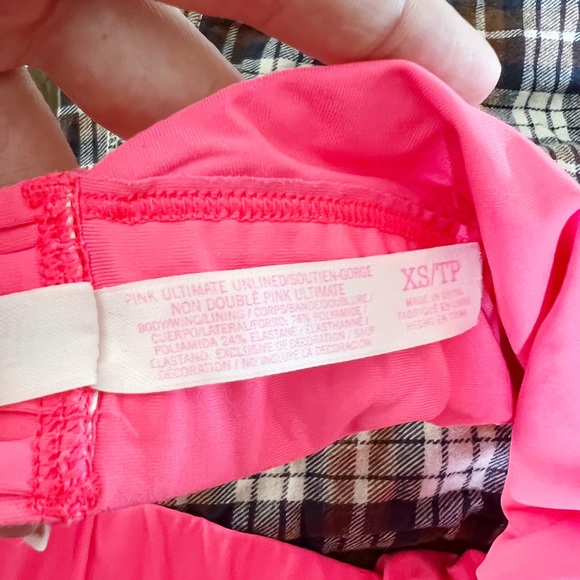 PINK Victoria’s Secret Neon Unlined Halter Sports Bra Sz XS - Picture 7 of 8